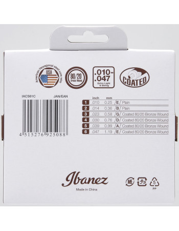 Ibanez IACS61C String Set for 6 String Acoustic Guitar - Extra Light