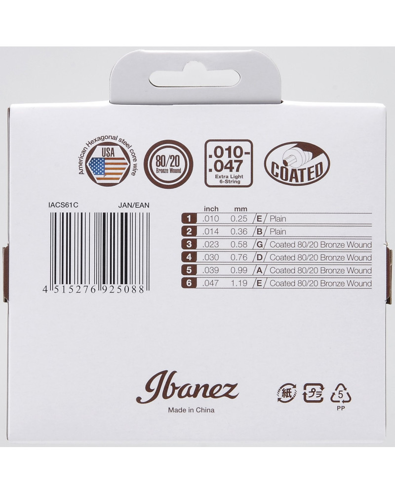 Ibanez IACS61C String Set for 6 String Acoustic Guitar - Extra Light