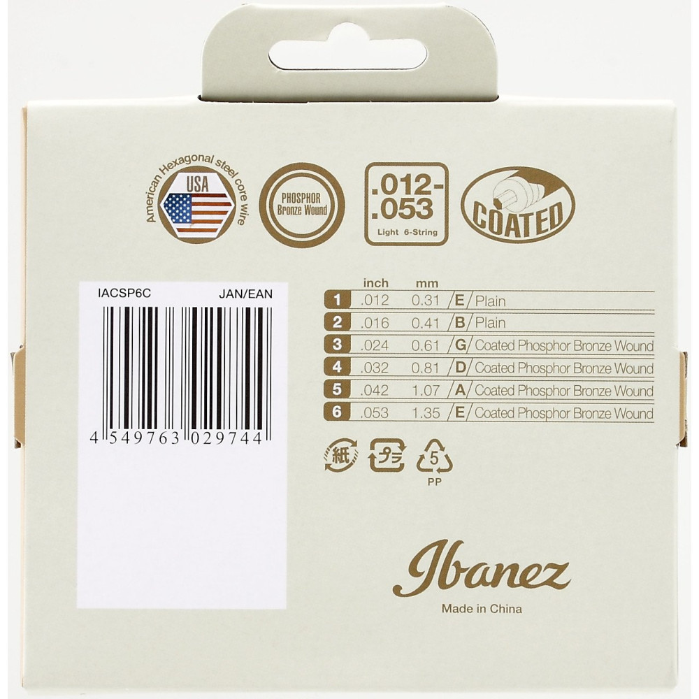 Ibanez IACSP6C String Set for 6 String Acoustic Guitar - Light