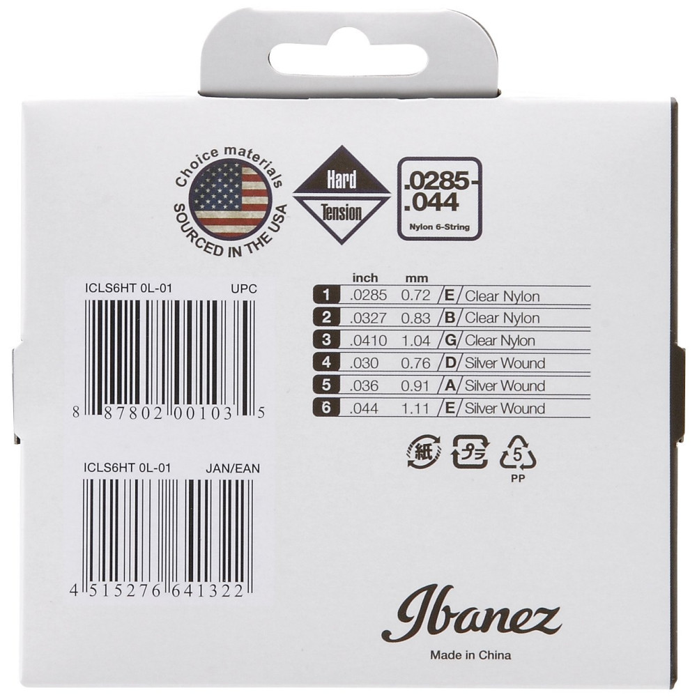Ibanez ICLS6HT String Set for 6 String Acoustic Guitar - Hard