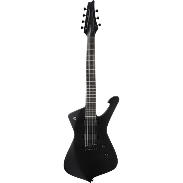 Ibanez ICTB721-BKF Iron Label Iceman Electric Guitar 7-String - Black Flat
