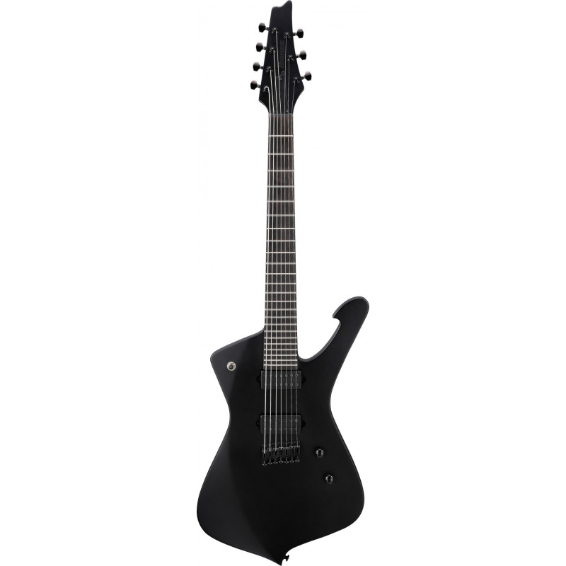 Ibanez ICTB721-BKF Iron Label Iceman Electric Guitar 7-String - Black Flat