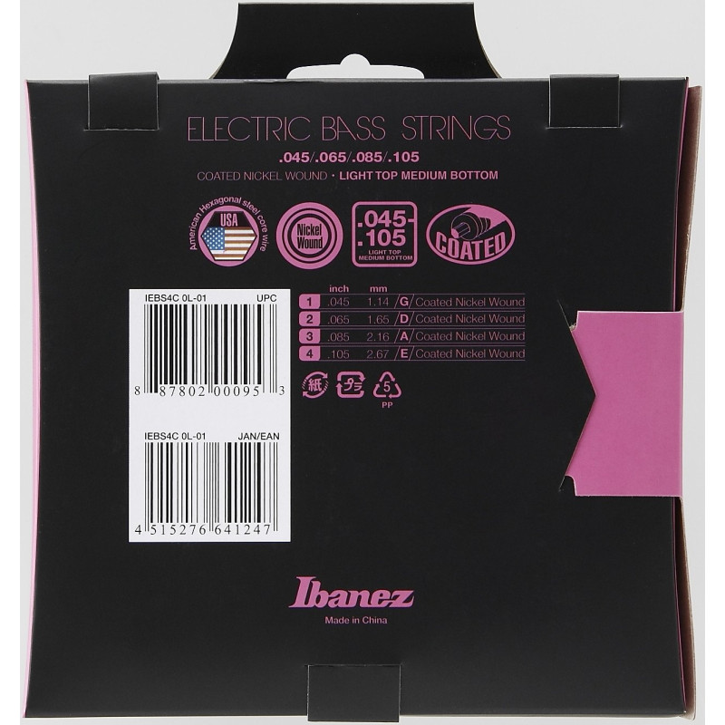 Ibanez IEBS4C String Set for 4 String Bass - Light Top Medium Bottom