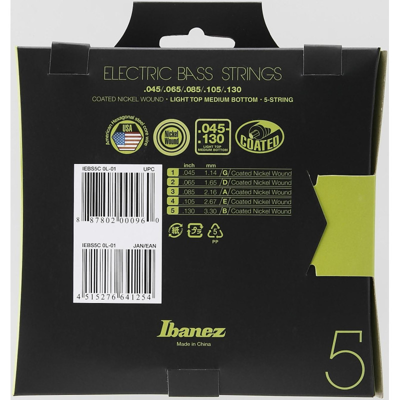 Ibanez IEBS5C String Set for 5 String Bass - Light Top Medium Bottom