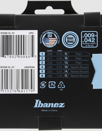 Ibanez IEGS6 String Set for 6 String E-Guitar - Super Light