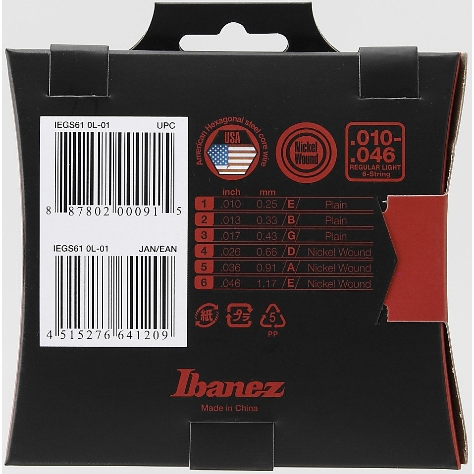 Ibanez IEGS61 String Set for 6 String E-Guitar - Regular Light