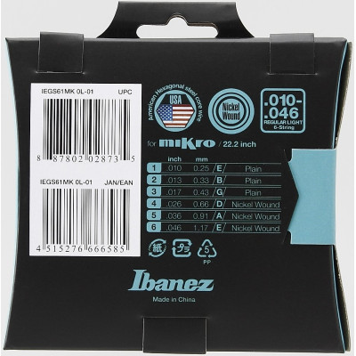 Ibanez IEGS61MK String Set for 6 String E-Guitar - Mikro Scale