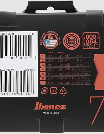 Ibanez IEGS7 String Set for 7 String E-Guitar - Super Light