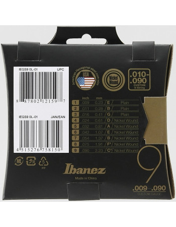 Ibanez IEGS9 String Set for 9 String E-Guitar - Super Light Custom