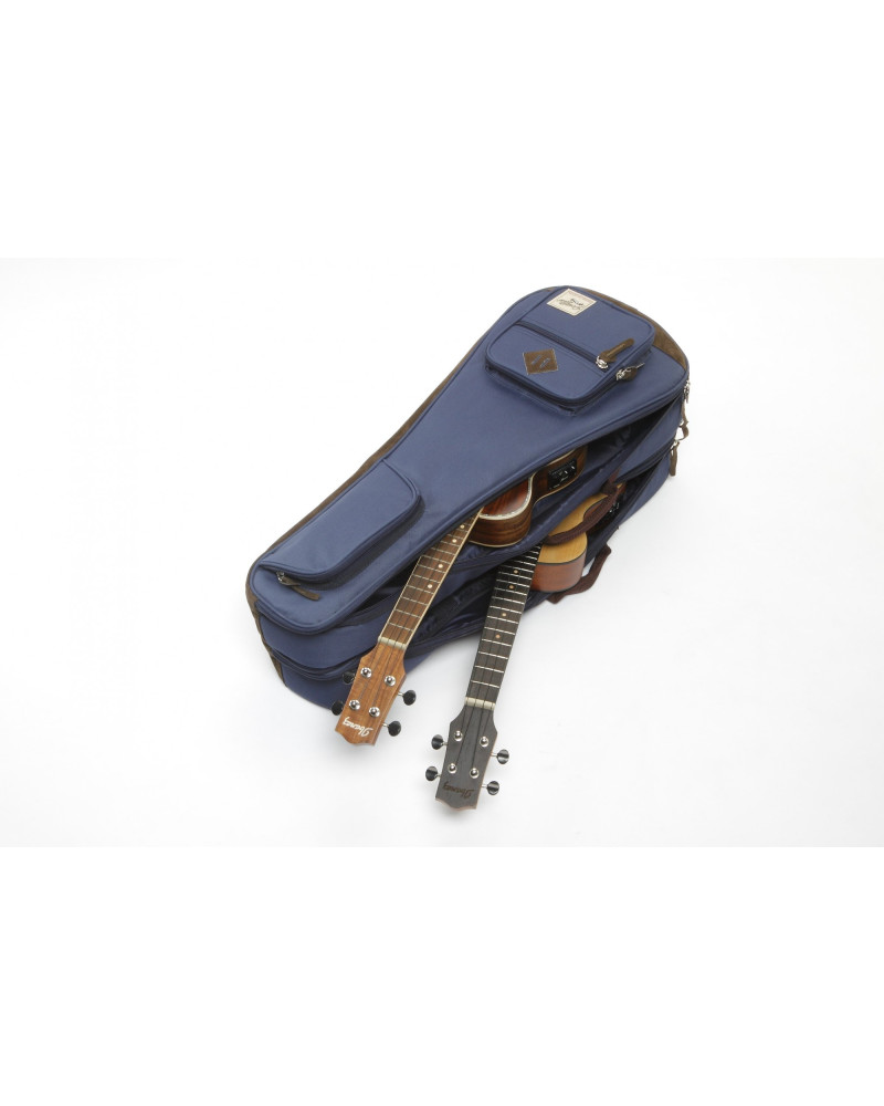 Ibanez IUBT2542-NB POWERPAD® Designer Collection Double Bag for Tenor Style and Concert Style Ukulele - Navy Blue
