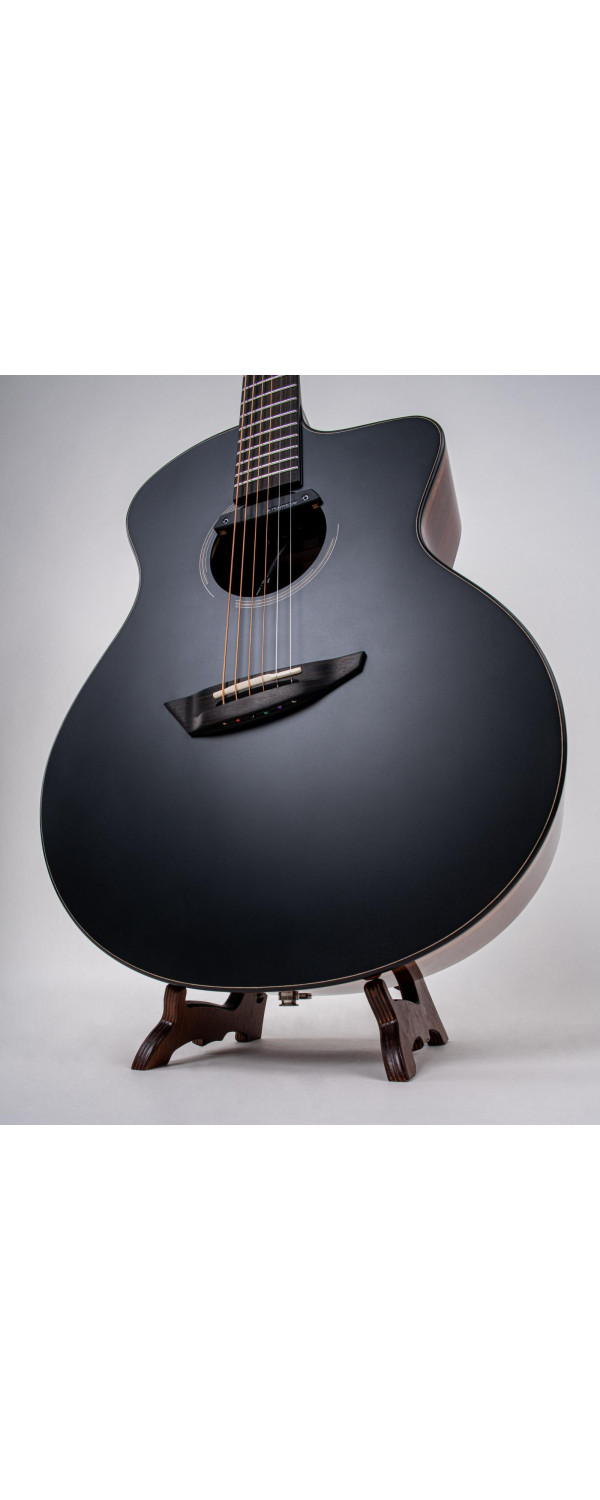 Ibanez JGM10-BSN Jon Gomm Signature Acoustic Guitar 6-String - Black Satin Top / Natural High Gloss Back and Sides + Cas