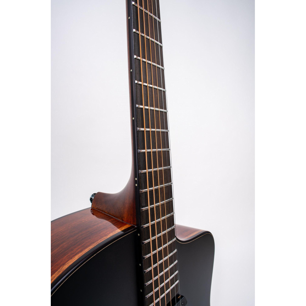 Ibanez JGM10-BSN Jon Gomm Signature Acoustic Guitar 6-String - Black Satin Top / Natural High Gloss Back and Sides + Cas