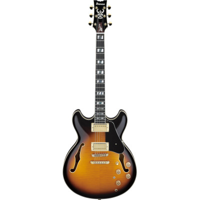 Ibanez JSM10-VYS John Scofield Signature Hollow Body Guitar 6-String - Vintage Yellow Sunburst + Case MS100C