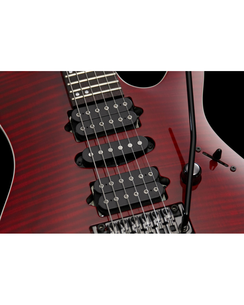 Ibanez KIKO100-TRR Kiko Loureiro Signature Electric Guitar 6-String - Transparent Ruby Red + Case