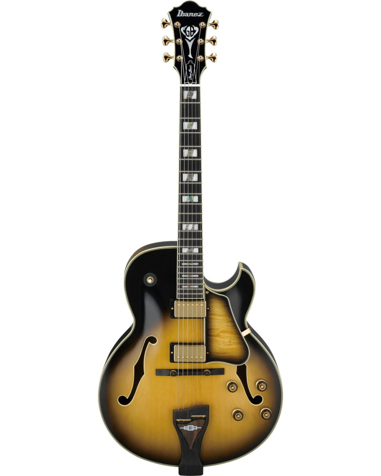 Ibanez LGB300-VYS George Benson Signature Hollow Body Guitar 6-String - Vintage Yellow Sunburst + Case MF100C