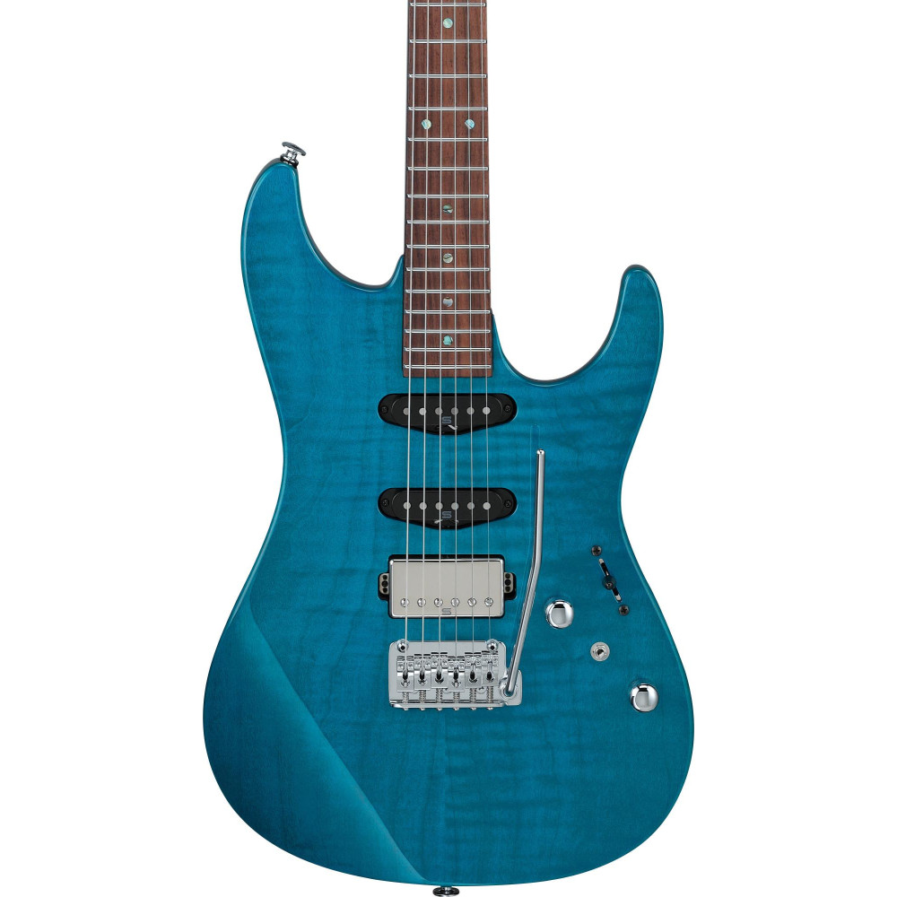 Ibanez MMN1-TAB Martin Miller Signature Electric Guitar 6-String - Transparent Aqua Blue + Case