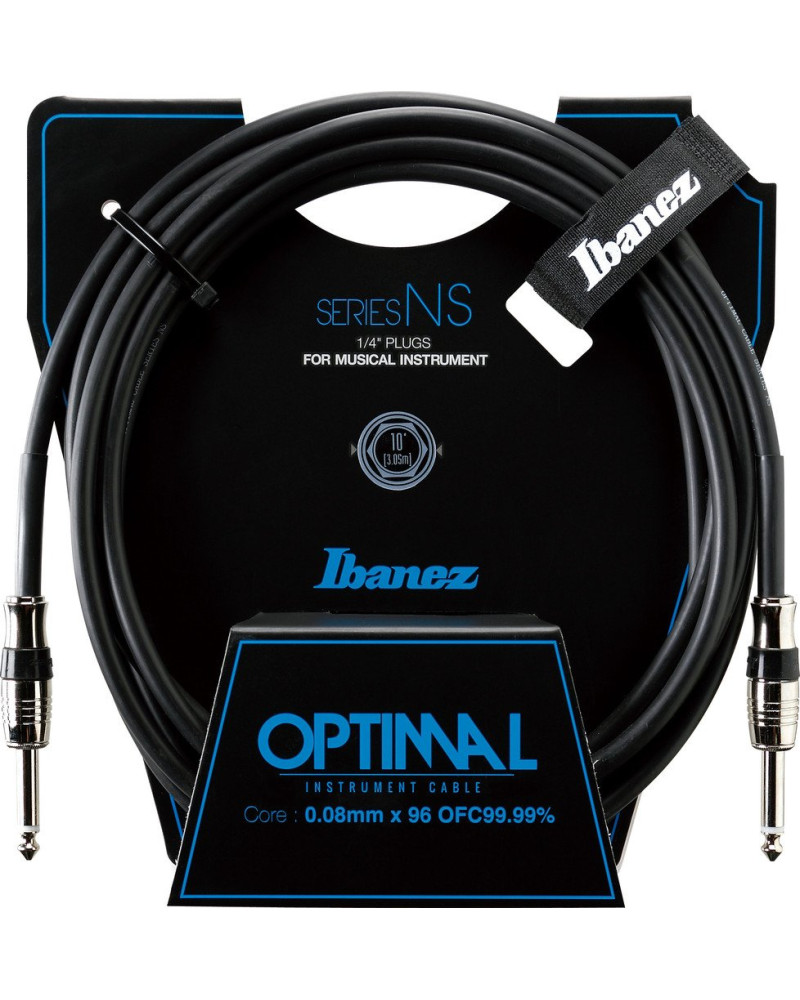 Ibanez NS10 NS Series Guitar instrument cable - Straight / Straight - male - male, black - 3,05 m / 10 ft