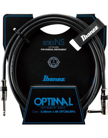Ibanez NS10L NS Series Guitar instrument cable - Straight / Right Angle - male - male, black - 3,05 m / 10 ft