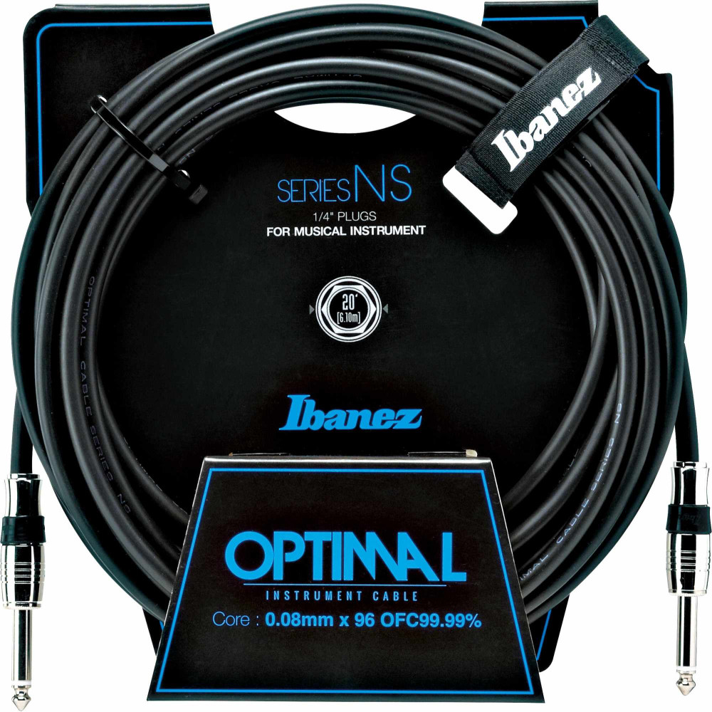 Ibanez NS20 NS Series Guitar instrument cable - Straight / Straight - male - male, black - 6,10 m / 20 ft