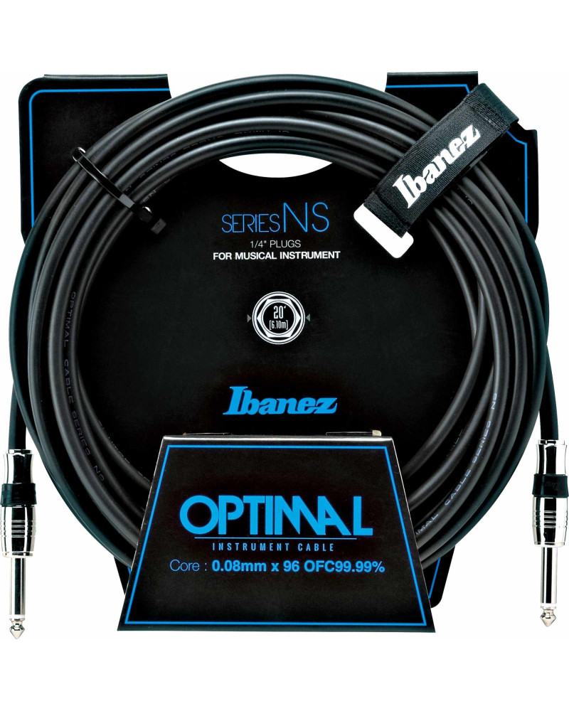 Ibanez NS20 NS Series Guitar instrument cable - Straight / Straight - male - male, black - 6,10 m / 20 ft
