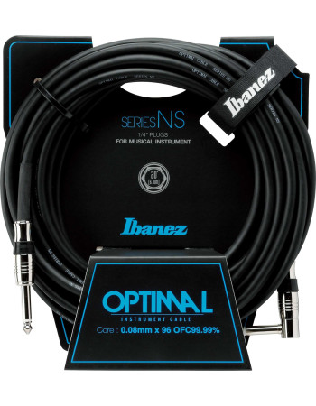 Ibanez NS20L NS Series Guitar instrument cable - Straight / Right Angle - male - male, black - 6,10 m / 20 ft