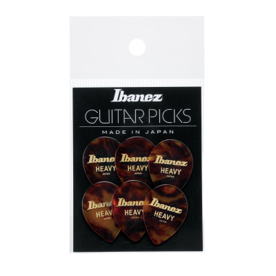 Ibanez PCE9H-SH Celluloid Picks 6 pcs - Yellow Brown Marbled