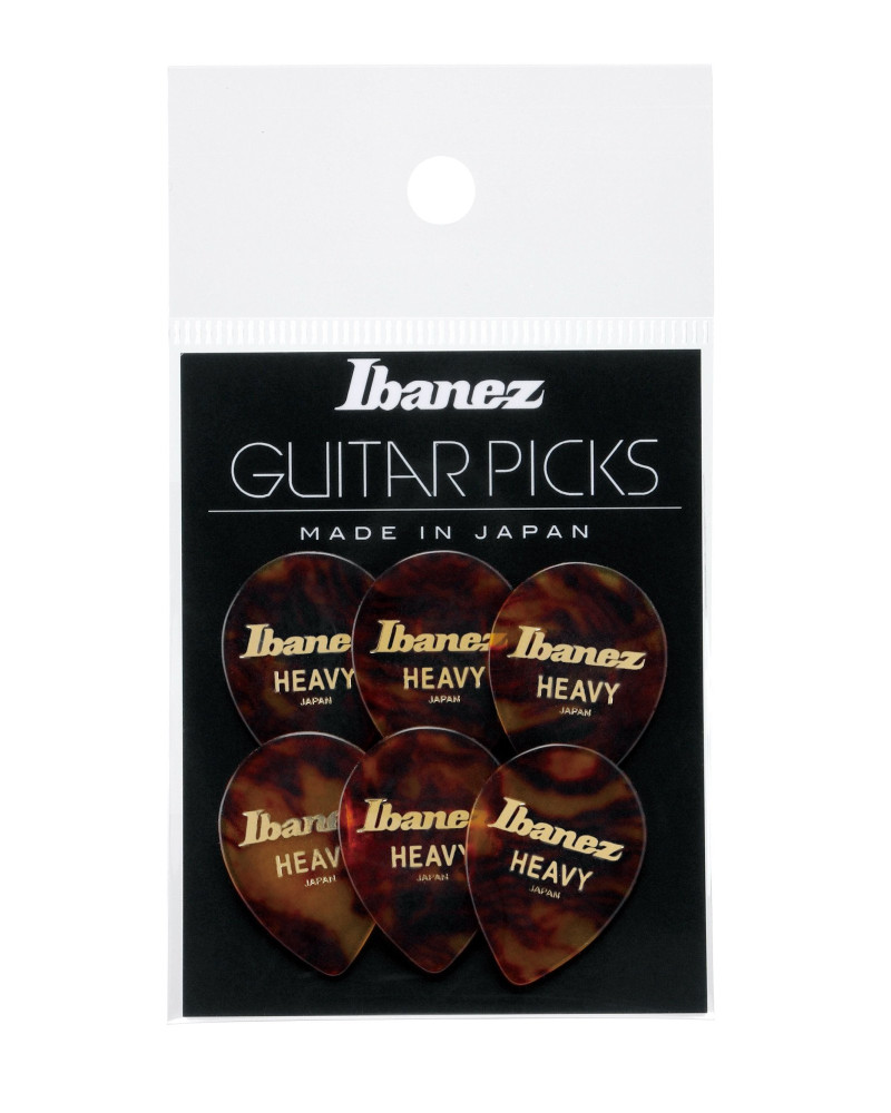 Ibanez PCE9H-SH Celluloid Picks 6 pcs - Yellow Brown Marbled