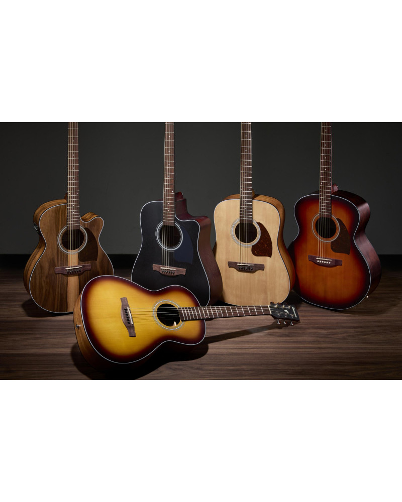 Ibanez PJ50E-OAH PJ Acoustic Guitar 6-String - OP Vintage Amber Sunburst Top, Open Pore Natural Back & Sides