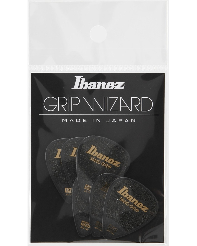 Ibanez PPA14HSG-BK Grip Wizard Series Sand Grip Flat Picks - 6 pcs