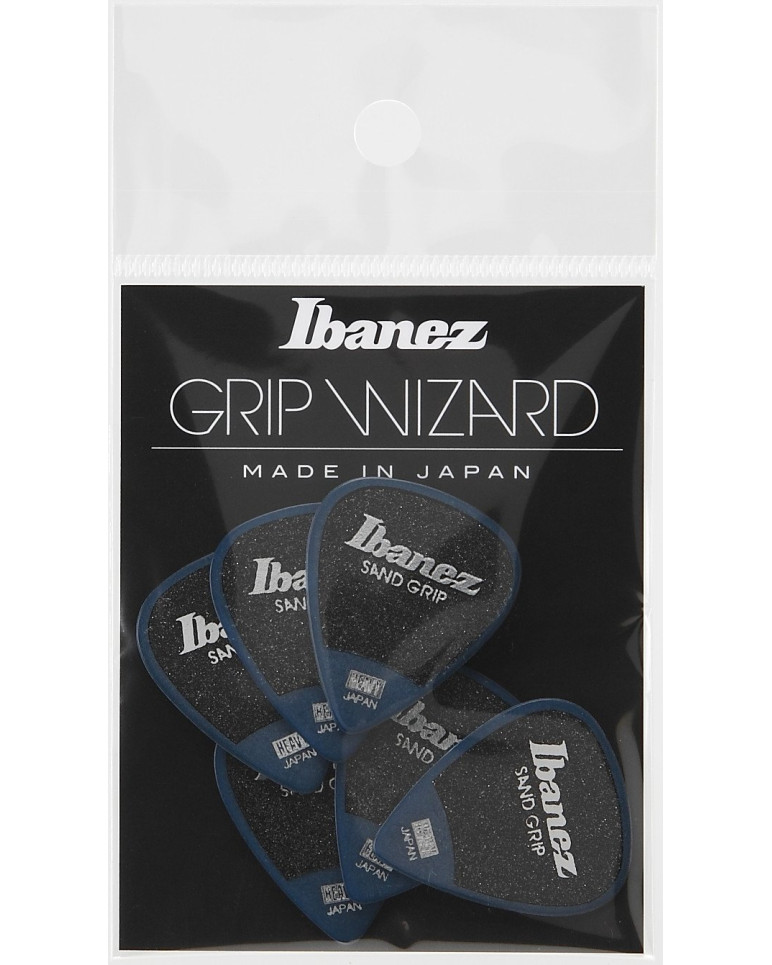 Ibanez PPA14HSG-DB Grip Wizard Series Sand Grip Flat Picks - 6 pcs