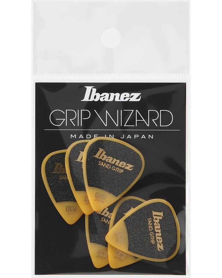 Ibanez PPA14HSG-YE Grip Wizard Series Sand Grip Flat Picks - 6 pcs