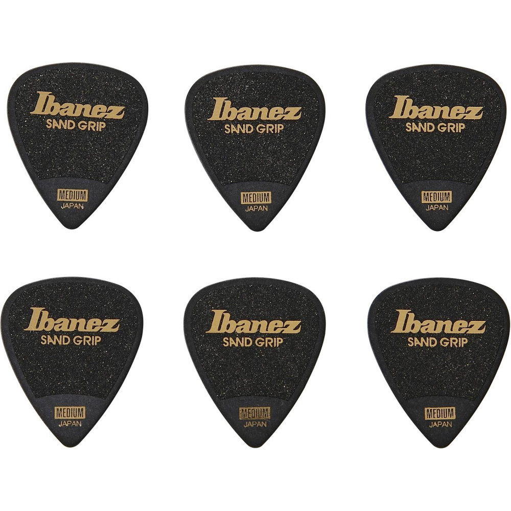 Ibanez PPA14MSG-BK Grip Wizard Series Sand Grip Flat Picks - 6 pcs