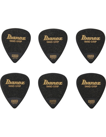 Ibanez PPA14MSG-BK Grip Wizard Series Sand Grip Flat Picks - 6 pcs