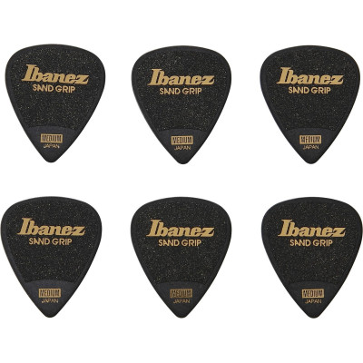 Ibanez PPA14MSG-BK Grip Wizard Series Sand Grip Flat Picks - 6 pcs