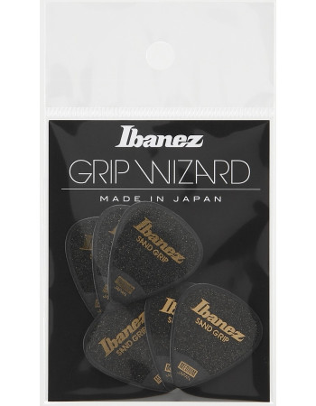 Ibanez PPA14MSG-BK Grip Wizard Series Sand Grip Flat Picks - 6 pcs