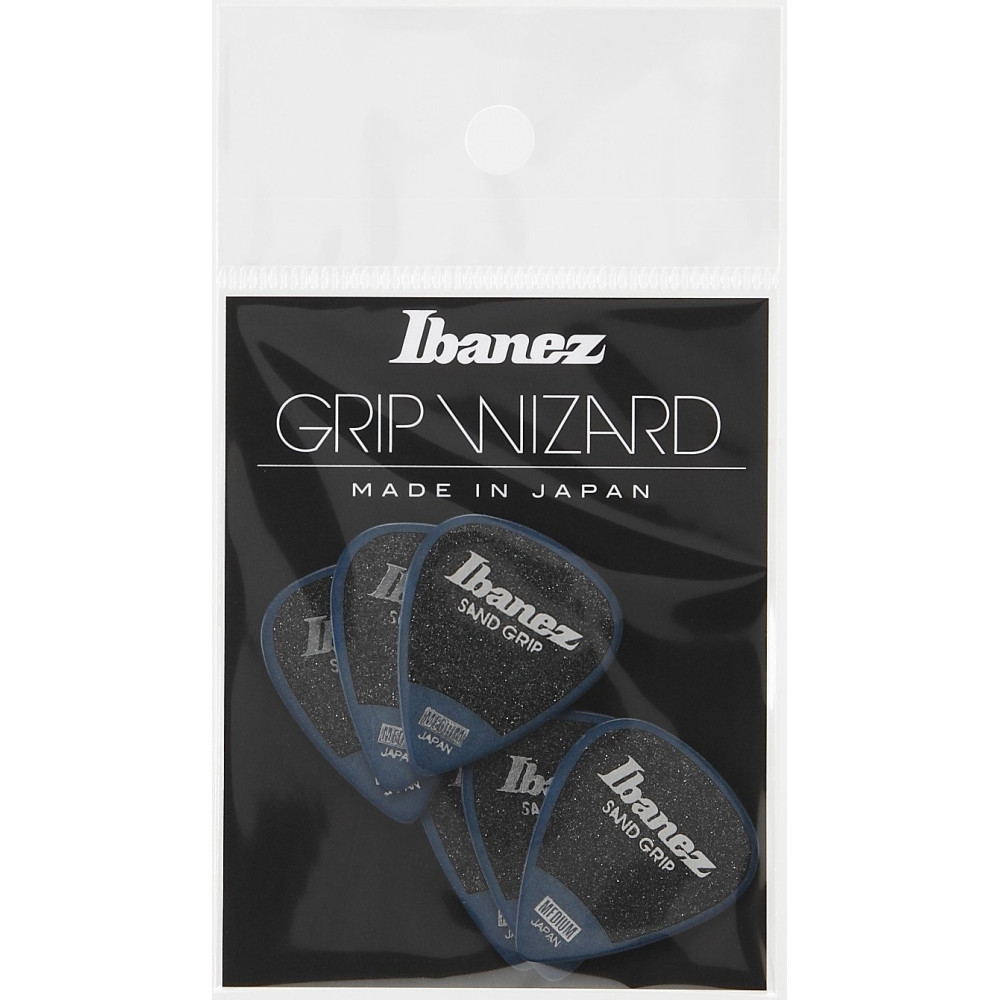 Ibanez PPA14MSG-DB Grip Wizard Series Sand Grip Flat Picks - 6 pcs