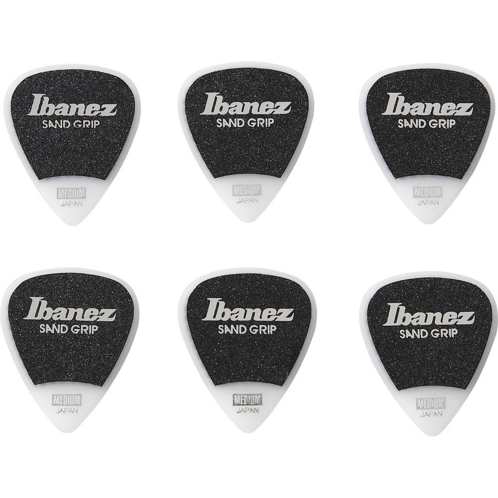 Ibanez PPA14MSG-WH Grip Wizard Series Sand Grip Flat Picks - 6 pcs