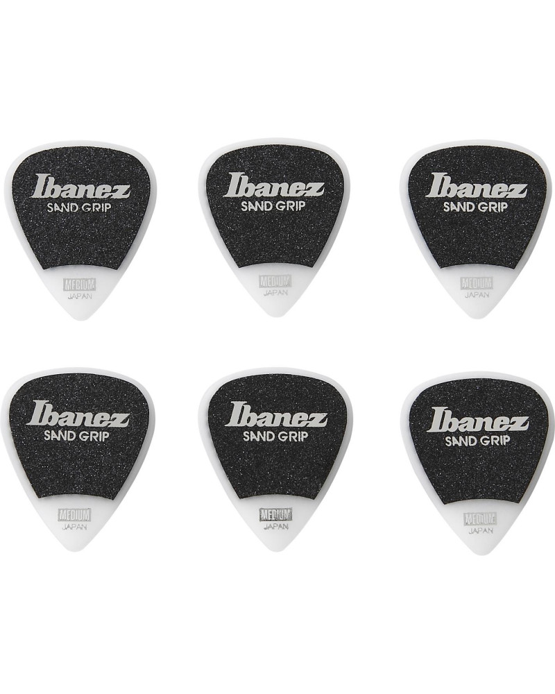 Ibanez PPA14MSG-WH Grip Wizard Series Sand Grip Flat Picks - 6 pcs