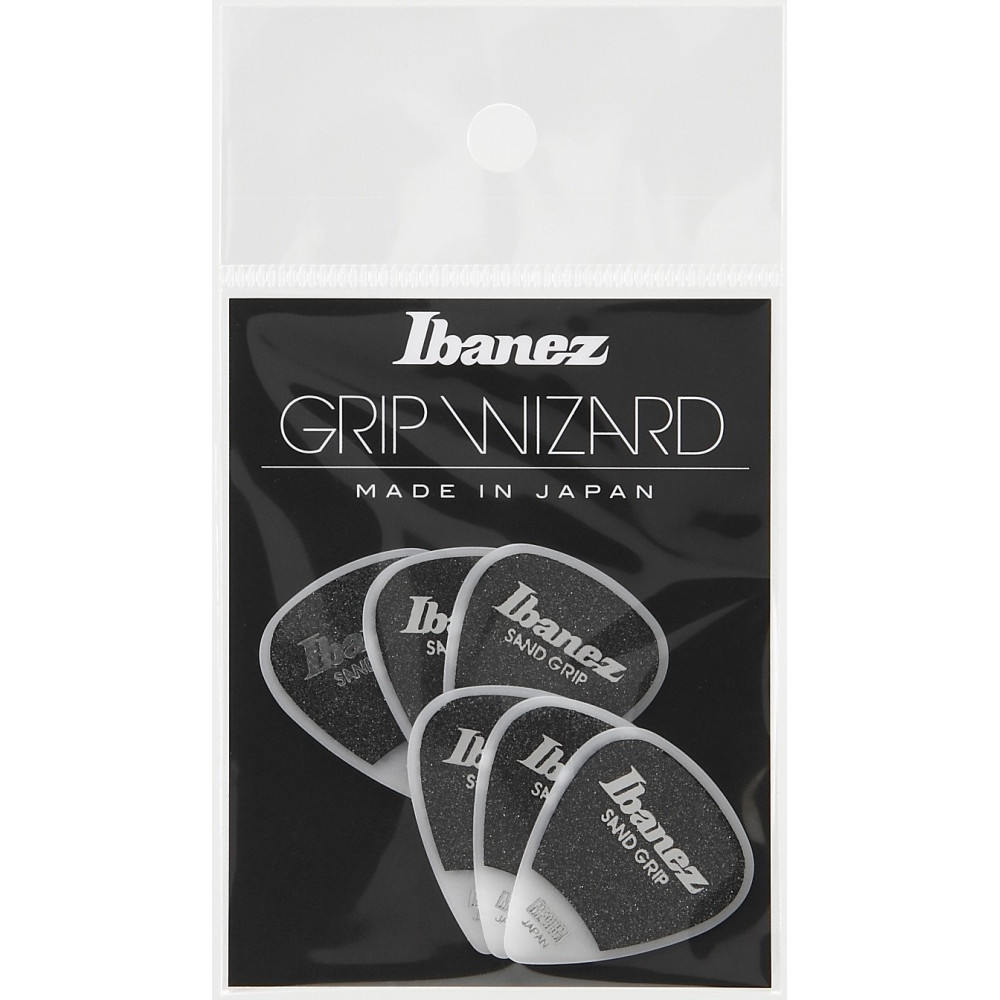 Ibanez PPA14MSG-WH Grip Wizard Series Sand Grip Flat Picks - 6 pcs
