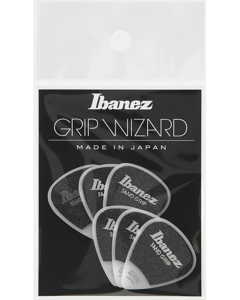 Ibanez PPA14MSG-WH Grip Wizard Series Sand Grip Flat Picks - 6 pcs