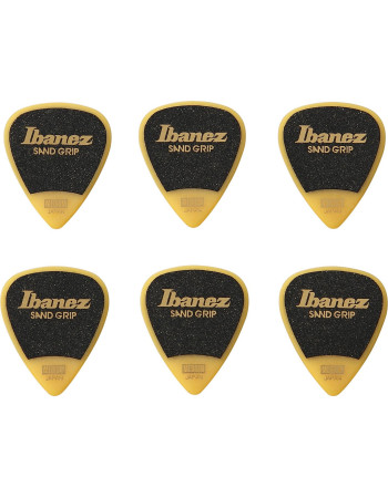 Ibanez PPA14MSG-YE Grip Wizard Series Sand Grip Flat Picks - 6 pcs