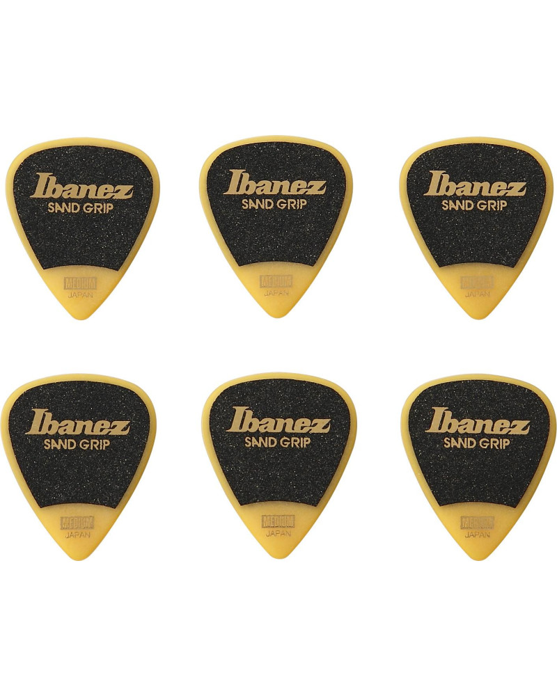 Ibanez PPA14MSG-YE Grip Wizard Series Sand Grip Flat Picks - 6 pcs