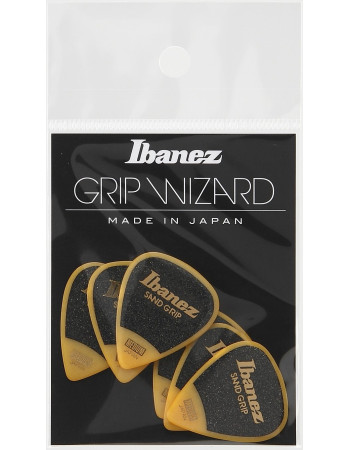 Ibanez PPA14MSG-YE Grip Wizard Series Sand Grip Flat Picks - 6 pcs