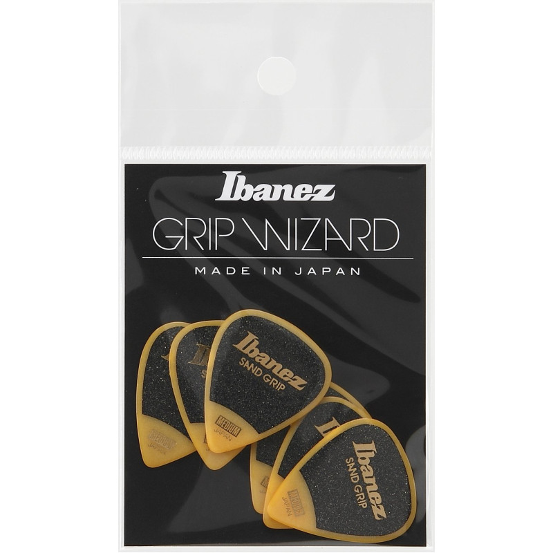 Ibanez PPA14MSG-YE Grip Wizard Series Sand Grip Flat Picks - 6 pcs