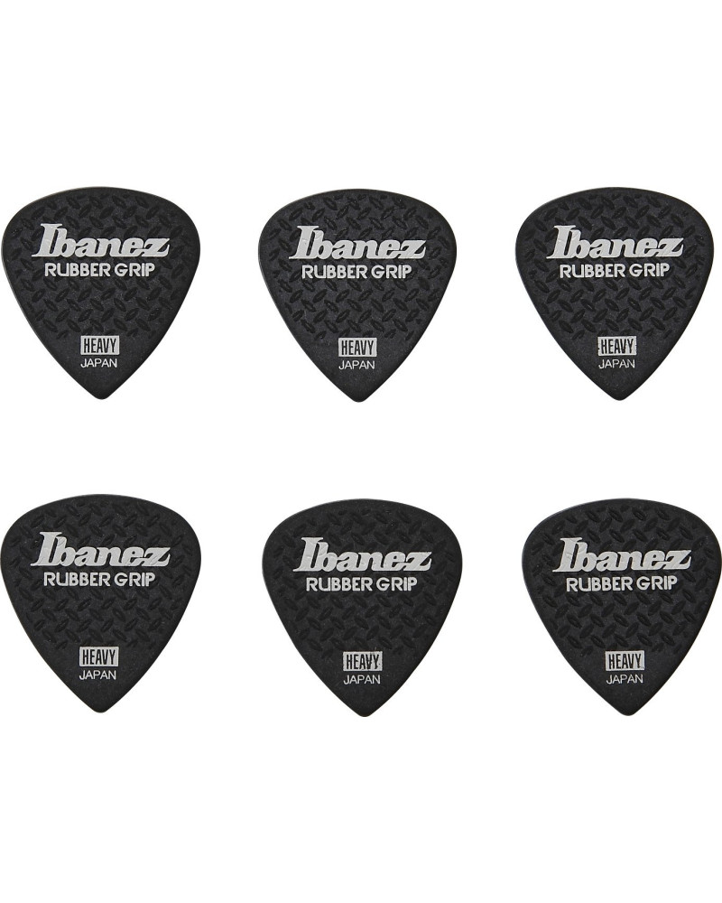 Ibanez PPA16HRG-BK Grip Wizard Series Rubber Grip Flat Pick - 6 pcs