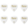 Ibanez PPA16HRG-WH Grip Wizard Series Rubber Grip Flat Pick - 6 pcs