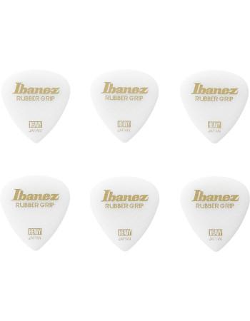 Ibanez PPA16HRG-WH Grip Wizard Series Rubber Grip Flat Pick - 6 pcs