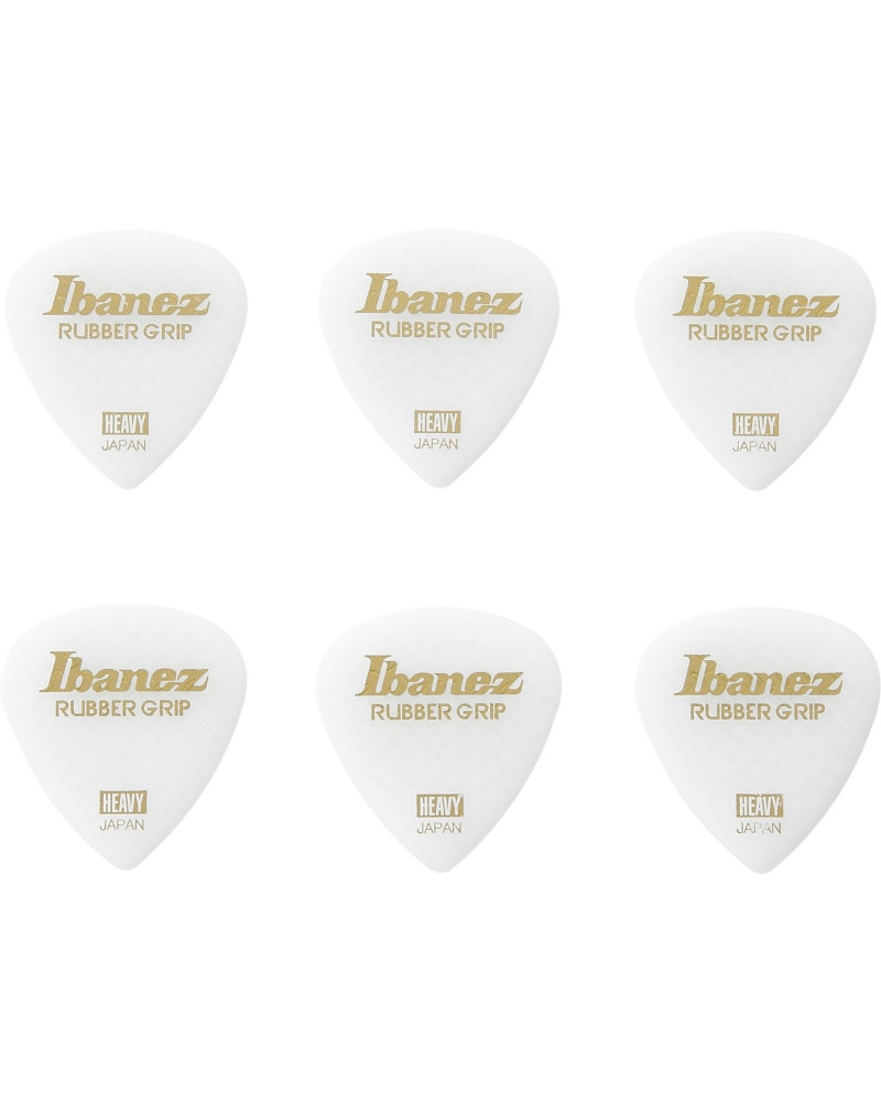 Ibanez PPA16HRG-WH Grip Wizard Series Rubber Grip Flat Pick - 6 pcs