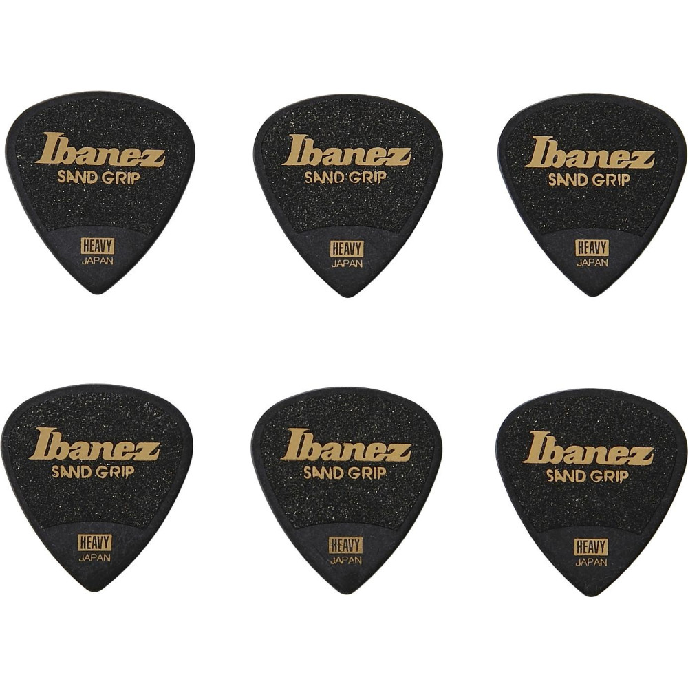 Ibanez PPA16HSG-BK Grip Wizard Series Sand Grip Flat Picks - 6 pcs