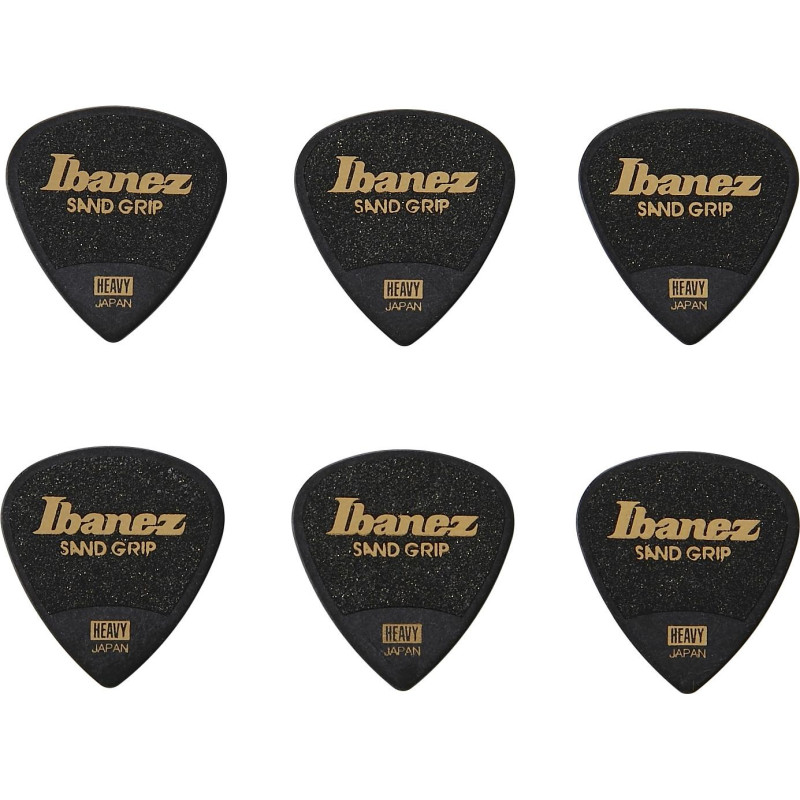 Ibanez PPA16HSG-BK Grip Wizard Series Sand Grip Flat Picks - 6 pcs